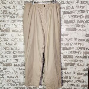 LL Bean Flannel Lined Pants Mens XL Beige Workwear Outdoor Winter‎ Warm Casual